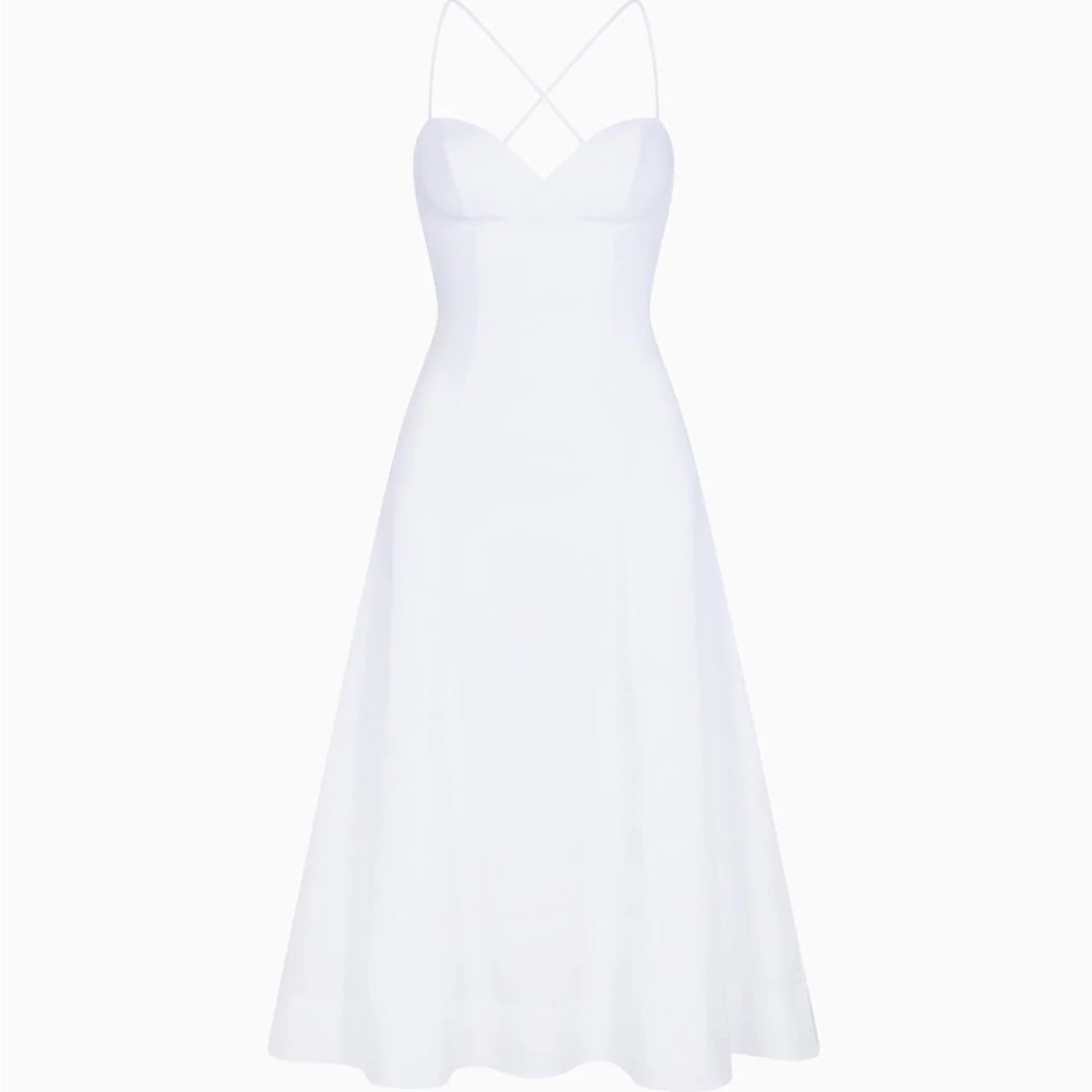 Khy Poplin Low Back Midi Dress
